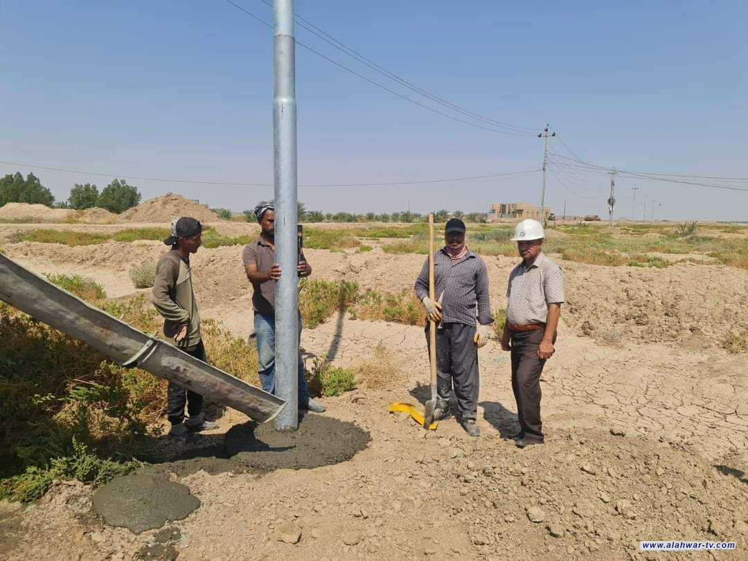 كهرباء ذي قار تباشر بمشروع تشييد شبكات كهربائية في الجبايش الفهود والإصلاح وسيد دخيل والبطحاء وناحية اور